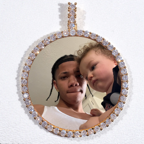LARGE 3D CIRCLE CUSTOM PICTURE PENDANT