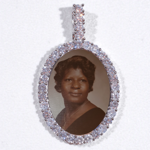 Large 3D Oval Custom Picture Pendant