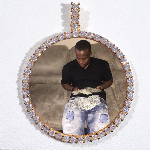 LARGE 3D CIRCLE CUSTOM PICTURE PENDANT