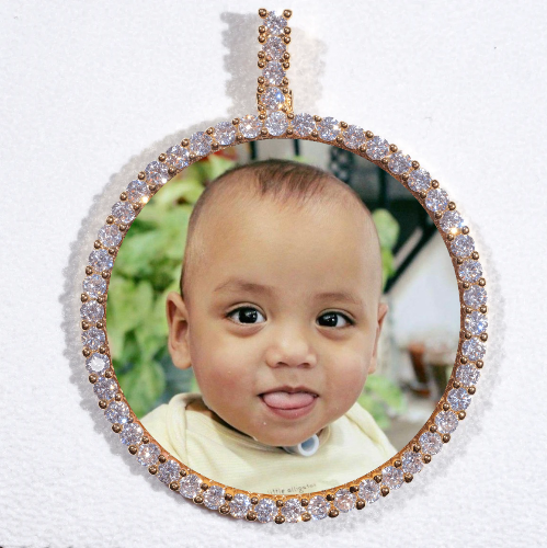 LARGE 3D CIRCLE CUSTOM PICTURE PENDANT