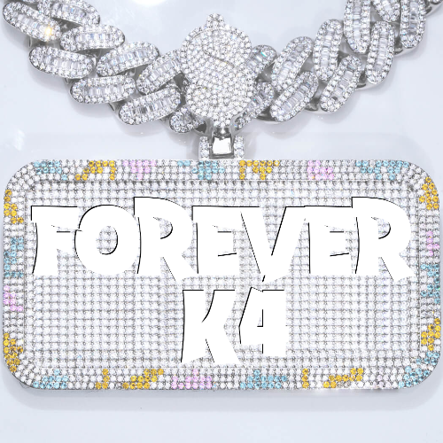 CUSTOM LETTER NECKLACE 3D COLORFUL SQUARE