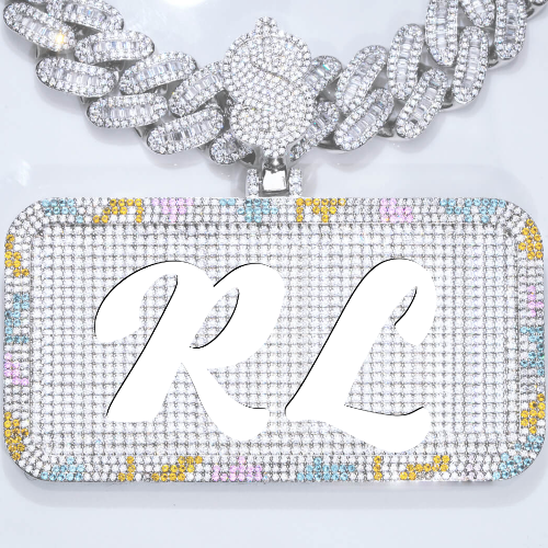 CUSTOM LETTER NECKLACE 3D COLORFUL SQUARE