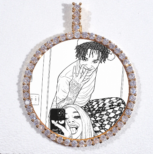LARGE 3D CIRCLE CUSTOM PICTURE PENDANT