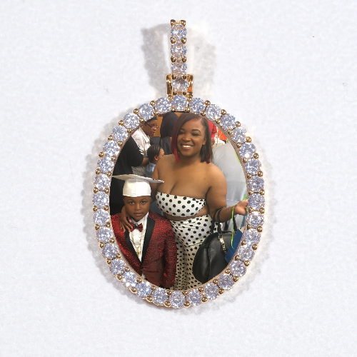 3D Oval Custom Picture Pendant