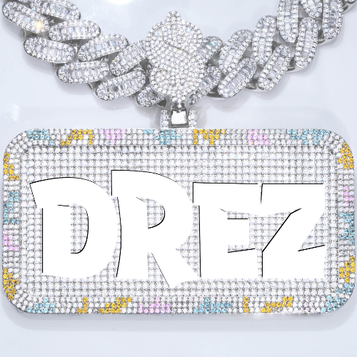 CUSTOM LETTER NECKLACE 3D COLORFUL SQUARE