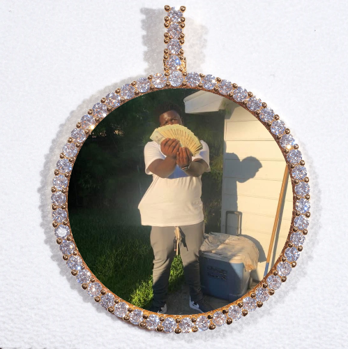 LARGE 3D CIRCLE CUSTOM PICTURE PENDANT