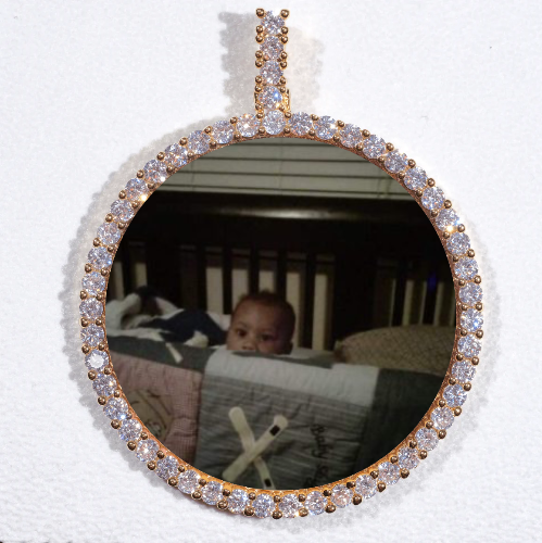 LARGE 3D CIRCLE CUSTOM PICTURE PENDANT