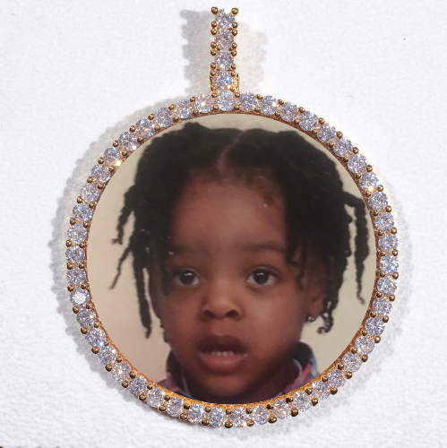 LARGE 3D CIRCLE CUSTOM PICTURE PENDANT