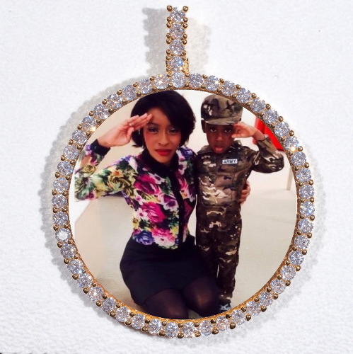 LARGE 3D CIRCLE CUSTOM PICTURE PENDANT
