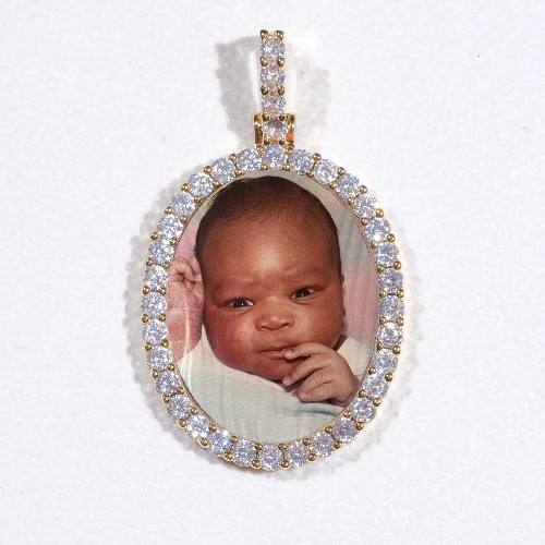 3D Oval Custom Picture Pendant