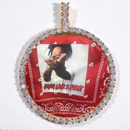 LARGE 3D CIRCLE CUSTOM PICTURE PENDANT