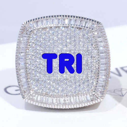 CUSTOM LETTER 3D ICED RING