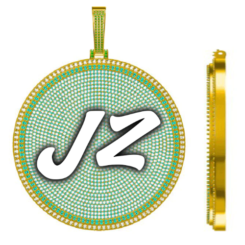 CUSTOM LETTER NECKLACE 3D BIG DISC