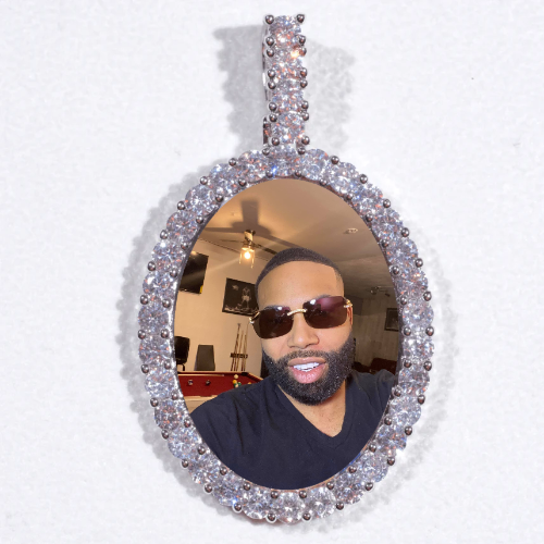 Large 3D Oval Custom Picture Pendant
