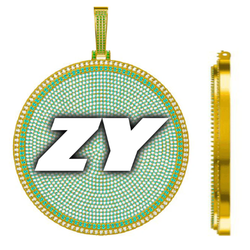 CUSTOM LETTER NECKLACE 3D BIG DISC