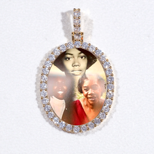 3D Oval Custom Picture Pendant