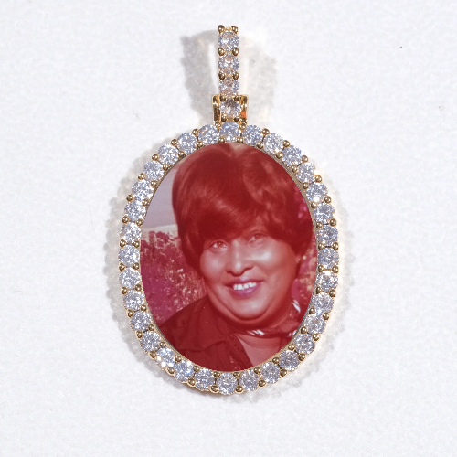 3D Oval Custom Picture Pendant