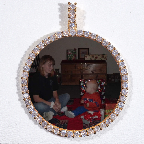 LARGE 3D CIRCLE CUSTOM PICTURE PENDANT