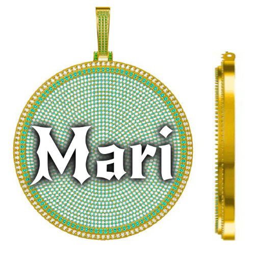 CUSTOM LETTER NECKLACE 3D BIG DISC