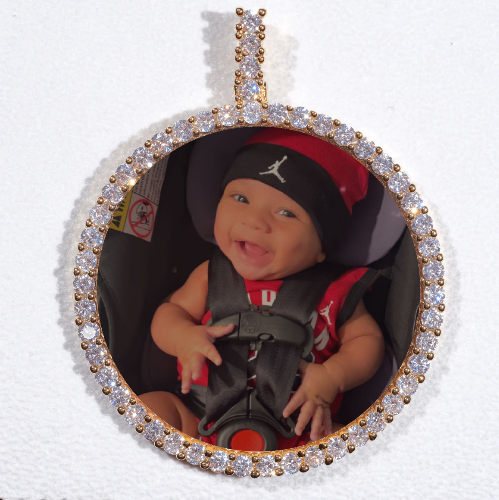 LARGE 3D CIRCLE CUSTOM PICTURE PENDANT