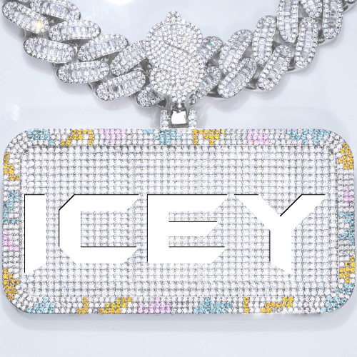 CUSTOM LETTER NECKLACE 3D COLORFUL SQUARE