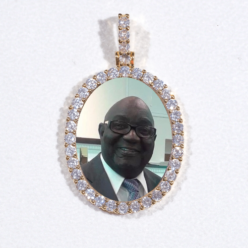 3D Oval Custom Picture Pendant
