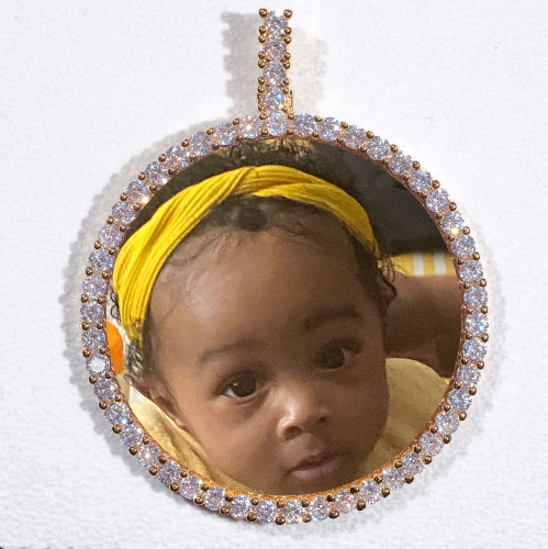 LARGE 3D CIRCLE CUSTOM PICTURE PENDANT