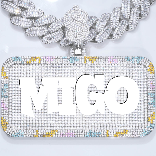 CUSTOM LETTER NECKLACE 3D COLORFUL SQUARE