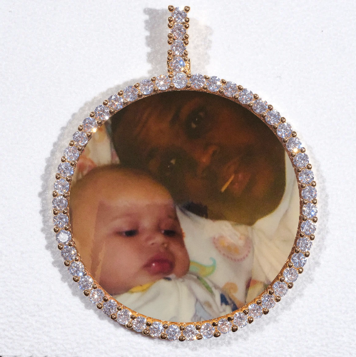 LARGE 3D CIRCLE CUSTOM PICTURE PENDANT
