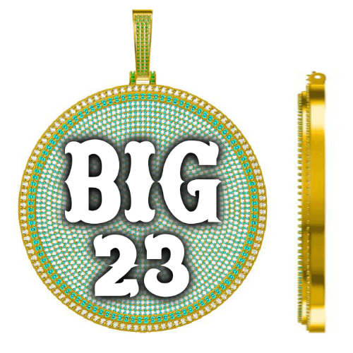 CUSTOM LETTER NECKLACE 3D BIG DISC