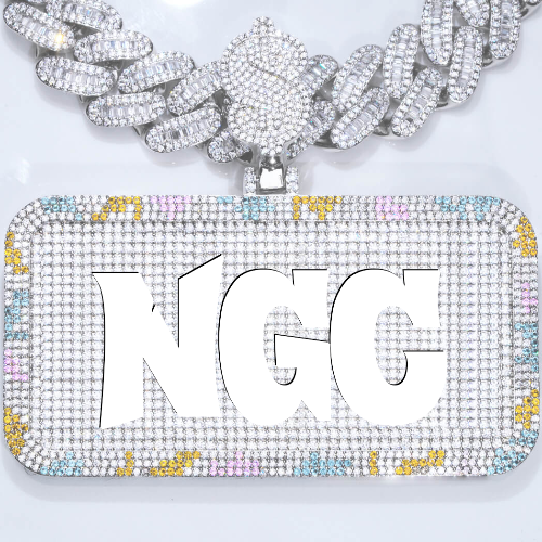 CUSTOM LETTER NECKLACE 3D COLORFUL SQUARE