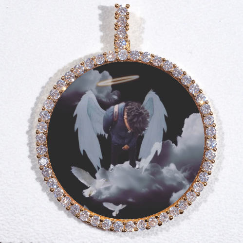 LARGE 3D CIRCLE CUSTOM PICTURE PENDANT