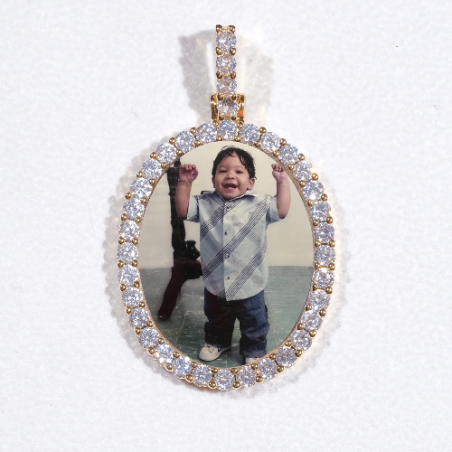 3D Oval Custom Picture Pendant