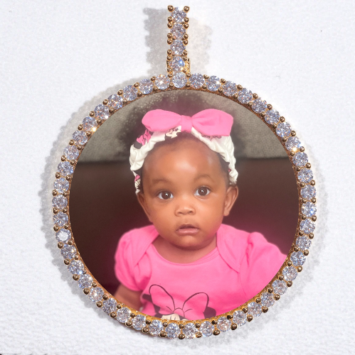 LARGE 3D CIRCLE CUSTOM PICTURE PENDANT