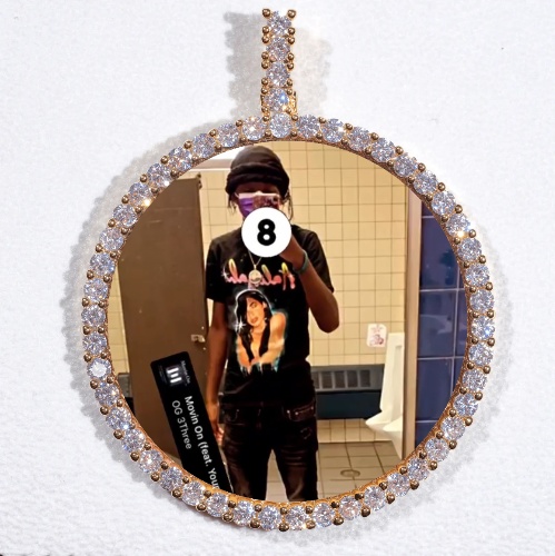 LARGE 3D CIRCLE CUSTOM PICTURE PENDANT
