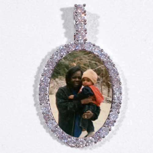 Large 3D Oval Custom Picture Pendant