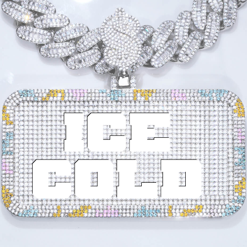 CUSTOM LETTER NECKLACE 3D COLORFUL SQUARE