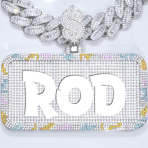 CUSTOM LETTER NECKLACE 3D COLORFUL SQUARE
