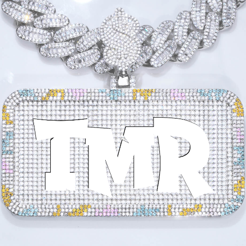 CUSTOM LETTER NECKLACE 3D COLORFUL SQUARE