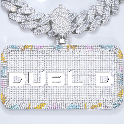 CUSTOM LETTER NECKLACE 3D COLORFUL SQUARE