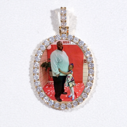 3D Oval Custom Picture Pendant
