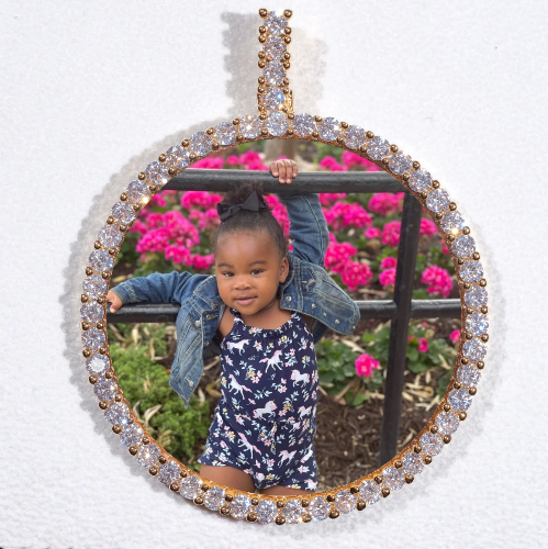LARGE 3D CIRCLE CUSTOM PICTURE PENDANT