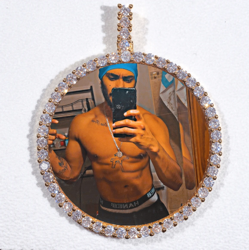 LARGE 3D CIRCLE CUSTOM PICTURE PENDANT