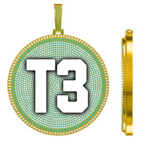 CUSTOM LETTER NECKLACE 3D BIG DISC
