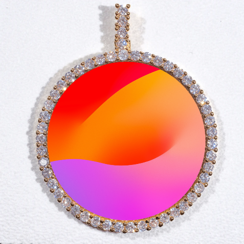 LARGE 3D CIRCLE CUSTOM PICTURE PENDANT