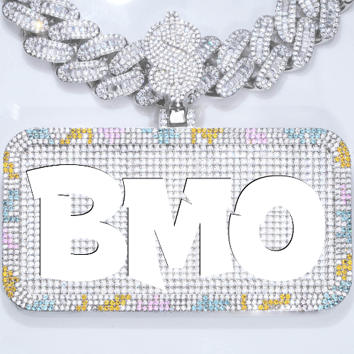 CUSTOM LETTER NECKLACE 3D COLORFUL SQUARE