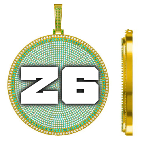 CUSTOM LETTER NECKLACE 3D BIG DISC