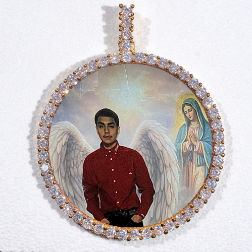 LARGE 3D CIRCLE CUSTOM PICTURE PENDANT