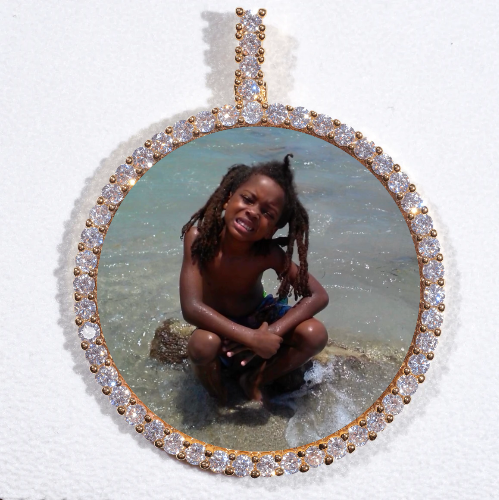 LARGE 3D CIRCLE CUSTOM PICTURE PENDANT