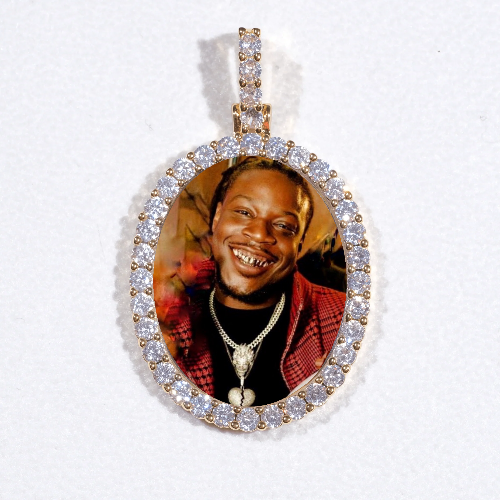 3D Oval Custom Picture Pendant